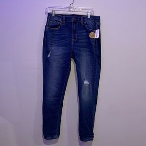 Aeropostale High Waisted Dark Ripped Blue Jegging Jeans